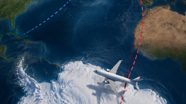 Exploring the Reasons Behind Arctic vs. Antarctic Flight Routes